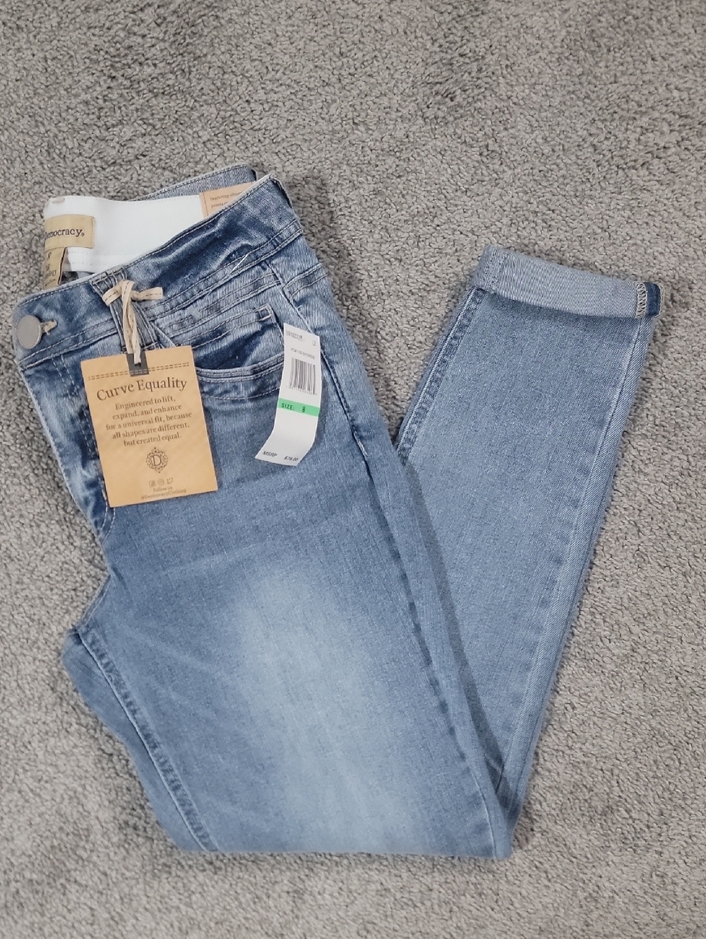 Democracy Light Blue Curve Equality Skinny Jeans Size 8